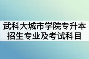 2020年武汉科技大学城市学院普通专升本招生专业考试科目及参考教材