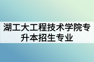 2020年湖北工业大学工程技术学院专升本招生专业及考试科目