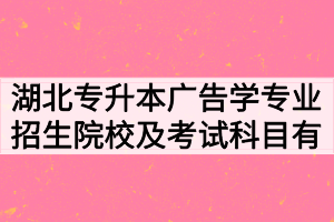 2020年湖北专升本广告学专业招生院校及考试科目