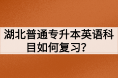 湖北普通专升本英语科目如何复习？