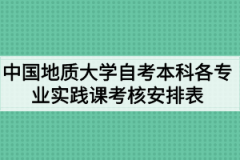 中国地质大学（武汉）自考本科各专业实践课考核安排表