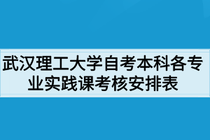 武汉理工大学自考本科各专业实践课考核安排表