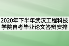 2020年下半年武汉工程科技学院自考本科毕业论文答辩安排