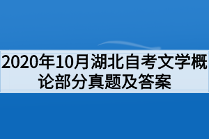 2020年10月湖北自考文学概论部分真题及答案