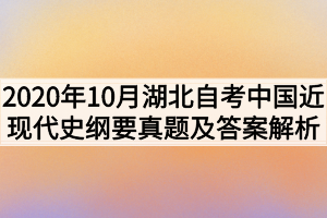 2020年10月湖北自考中国近现代史纲要真题及答案解析