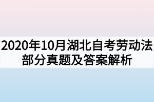 2020年10月湖北自考劳动法部分真题及答案解析