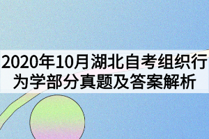 2020年10月湖北自考组织行为学部分真题及答案解析