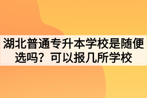 湖北普通专升本学校是随便选吗？可以报几所学校