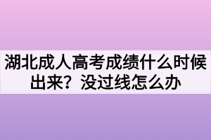 湖北成人高考成绩什么时候出来？没过线怎么办