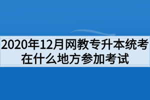 2020年12月网教专升本统考在什么地方参加考试