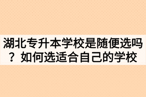 湖北专升本学校是随便选吗?如何选适合自己的学校
