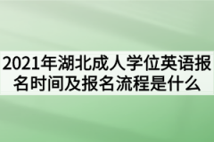 2021年湖北成人学位英语报名时间及报名流程是什么