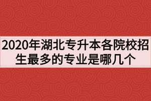 2020年湖北专升本各院校招生最多的专业是哪几个?
