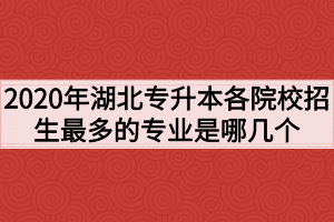 2020年湖北专升本各院校招生最多的专业是哪几个？