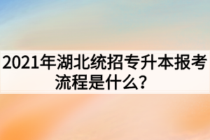 2021年湖北统招专升本报考流程是什么?