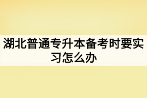 湖北普通专升本备考时要实习怎么办