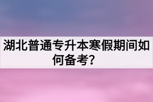 湖北普通专升本寒假期间如何备考?