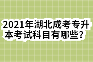 2021年湖北成考专升本考试科目有哪些？