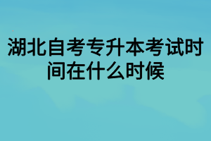 湖北自考专升本考试时间在什么时候