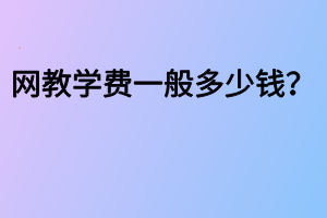 网教学费一般多少钱？