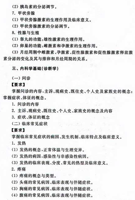 湖北成人高考专升本医学综合科目考试大纲