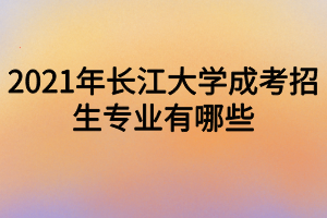 2021年长江大学成考招生专业有哪些