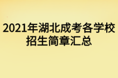 2021年湖北成考各学校招生简章汇总