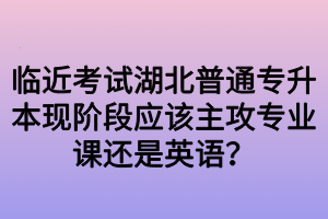 临近考试湖北普通专升本现阶段应该主攻专业课还是英语?