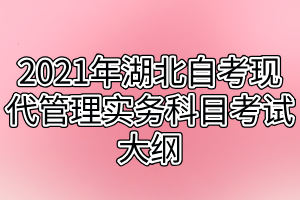 2021年湖北自考现代管理实务科目考试大纲