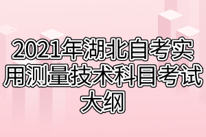 2021年湖北自考实用测量技术科目考试大纲