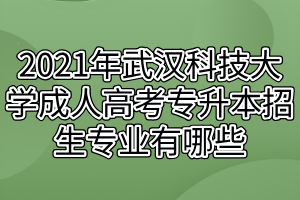 2021年武汉科技大学成人高考专升本招生专业有哪些