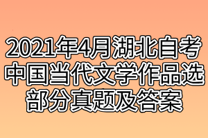 2021年4月湖北自考中国当代文学作品选部分真题及答案