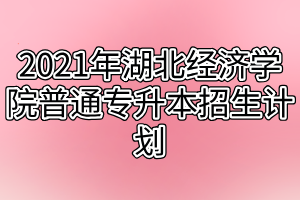 2021年湖北经济学院普通专升本招生计划