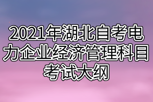 2021年湖北自考电力企业经济管理科目考试大纲
