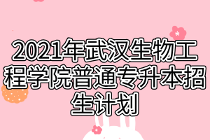 2021年武汉生物工程学院普通专升本招生计划