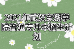 2021年武汉东湖学院普通专升本招生计划