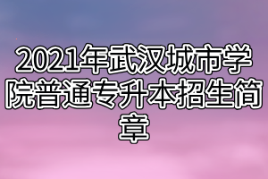 2021年武汉城市学院普通专升本招生简章