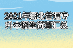 2021年湖北普通专升本招生简章汇总