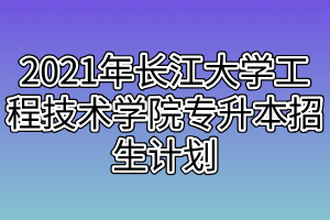 2021年长江大学工程技术学院专升本招生计划