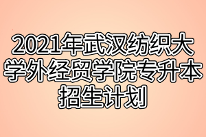 2021年武汉纺织大学外经贸学院专升本招生计划