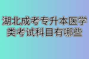 湖北成考专升本医学类考试科目有哪些