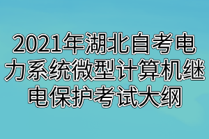 2021年湖北自考电力系统微型计算机继电保护考试大纲