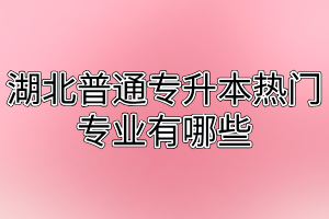 湖北普通专升本热门专业有哪些