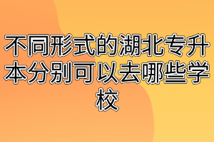 不同形式的湖北专升本分别可以去哪些学校