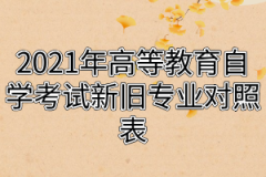 2021年高等教育自学考试新旧专业对照表