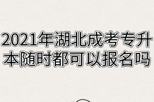 2021年湖北成考专升本随时都可以报名吗