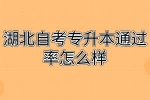 湖北自考专升本通过率怎么样