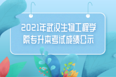 2021年武汉生物工程学院专升本考试成绩公示