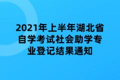 2021年上半年湖北省自学考试社会助学专业登记结果通知