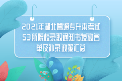 2021年湖北普通专升本考试53所院校录取通知书发放名单及入学须知汇总